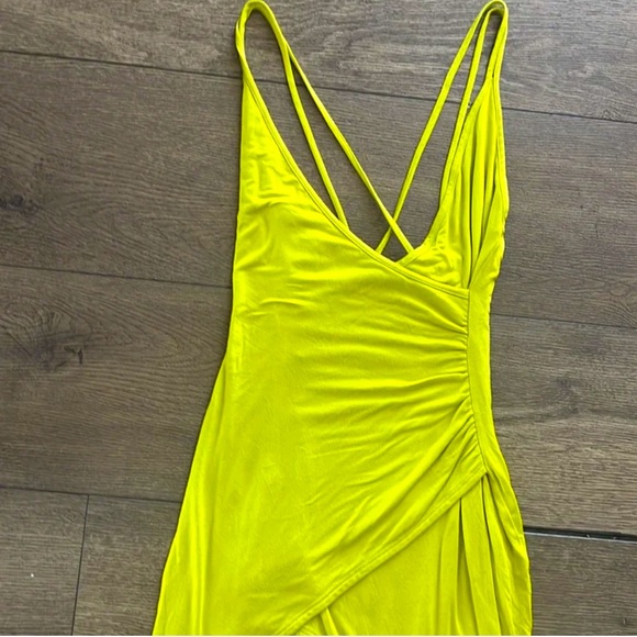 Lulu’s Yellow Long Front Slit Dress - Picture 2 of 6